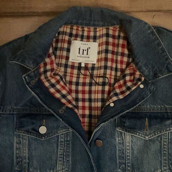 Iconic- Zara Gorgeous lined gingham denim jacket - Picture 2 of 10